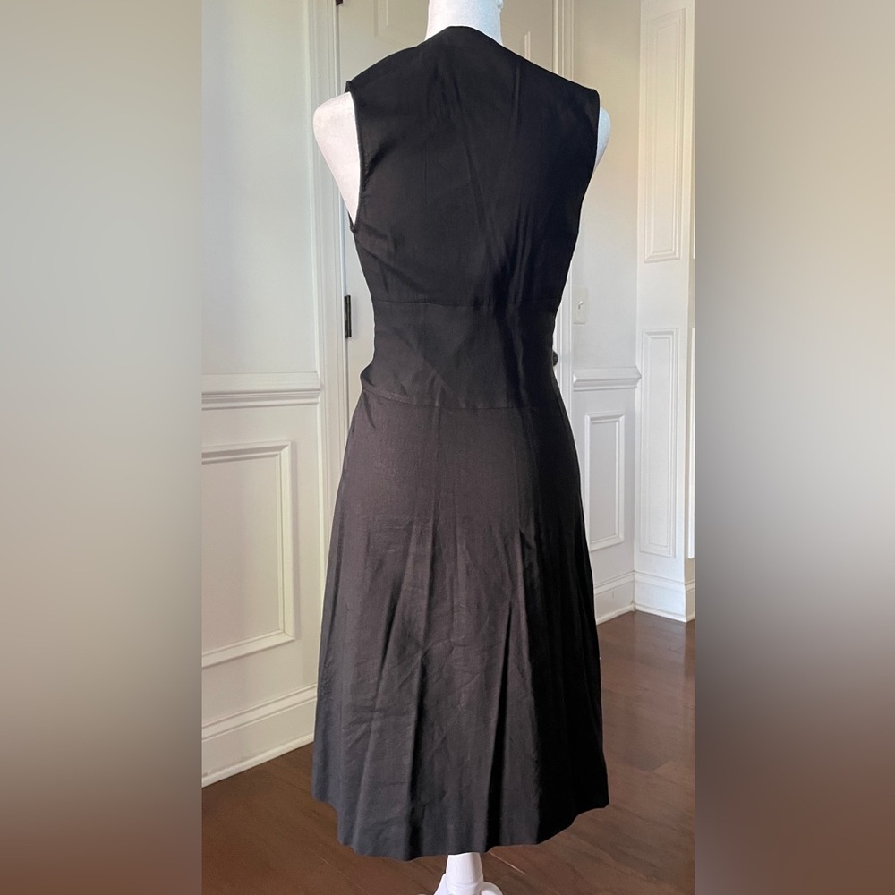 Theory Black Linen Blend Sleeveless Mini Dress Size 4 - Picture 4 of 6